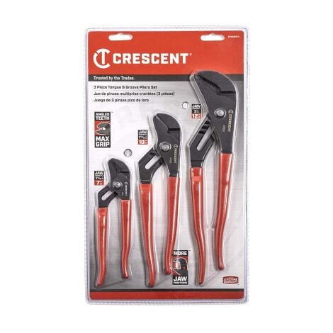 Crescent 3pc Waterpump Tongue & Groove Plier Set 7, 10 and 12 Multi Pliers