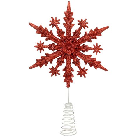 Crest flake glitter rosso h22cm - Feeric lights & christmas