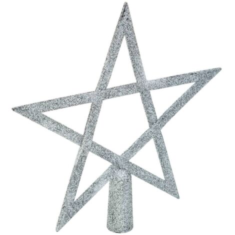 Crest Star Silver Glitter 20 cm - Feeric lights & christmas
