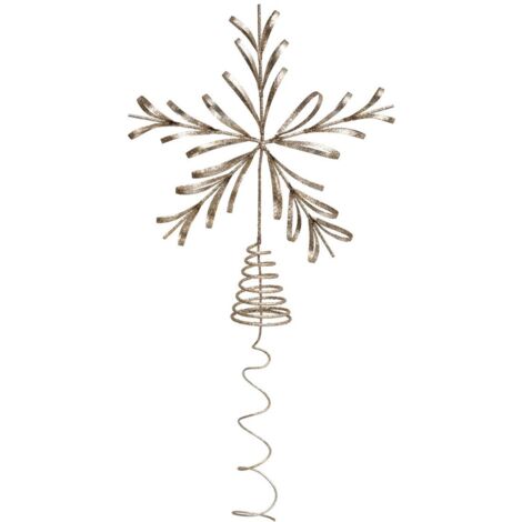 Cresta metálica copo de nieve champán 31cm - Atmosphera créateur d'intérieur