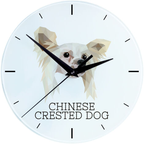 Crestado chino: reloj de pared geométrico con foto e inscripción de Art-Dog