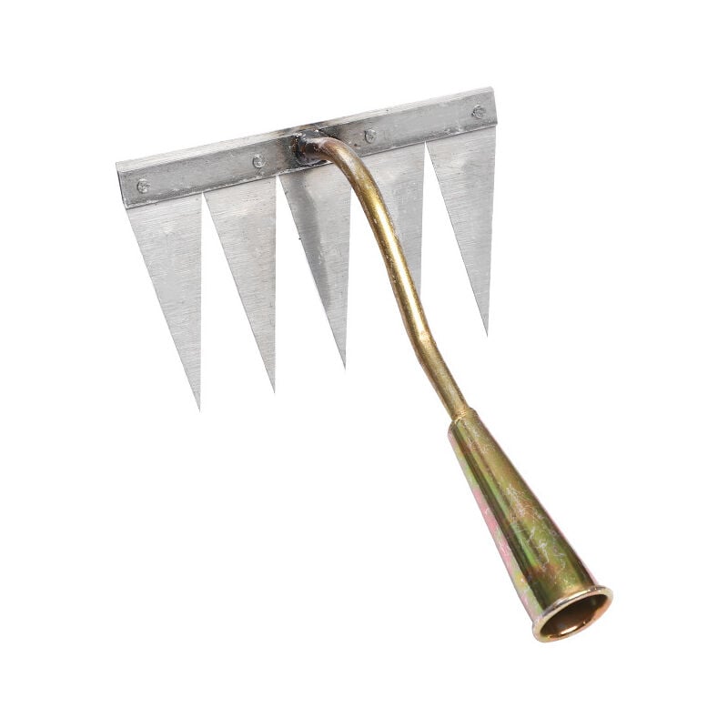Ikodm - Creuse en Acier trempé, Jardin Portable, désherbage, Jardinage, Outil de désherbage, râteau de désherbage pour de, Cuivre à 5 Dents