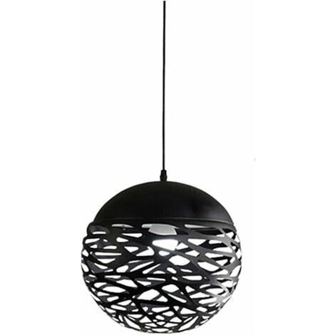 Creux Design Lustre Noir, Exquis Design, Simple et élégant Intérieur Lampe Décoration (Noir)