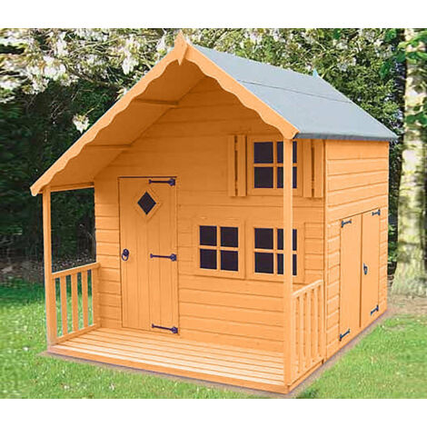 Crib 7 x 6 Feet Single Door with Three Windows Playhouse