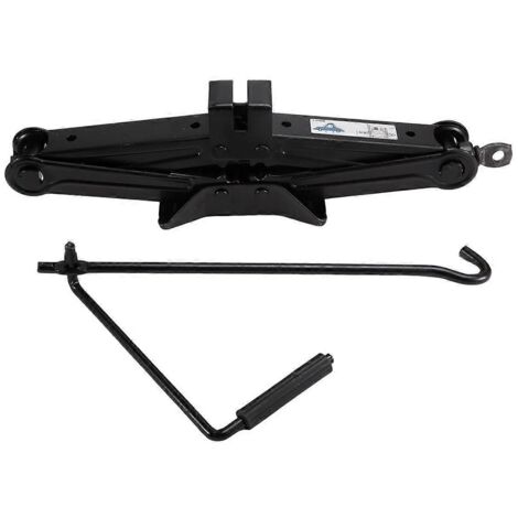 Cric ciseaux portable pour voiture, capacité 2 tonnes (4000 lb), noir