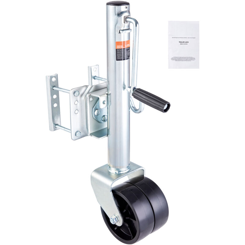 Cric de remorque Mophorn cric de languette de remorque de bateau boulonné de 35,3 po, capacité de 1 500 lb, avec roues et poignée en pp pour