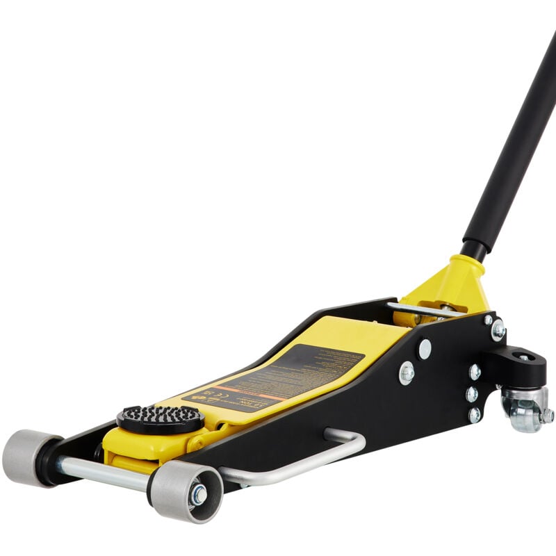 Cric de sol à profil bas Mophorn de 3 tonnes, aluminium et acier, levage rapide à deux pistons, portée de 90 à 500 mm