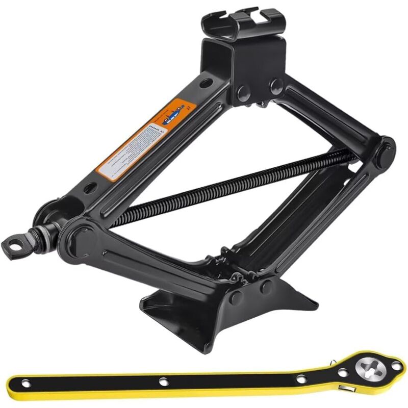 Start - Cric-de-Voiture-1T, Ensemble Professionnel de Cric de Voiture, Cric à Ciseaux Hauteur de Levage Maximale 340 mm Stable, avec Capacité de