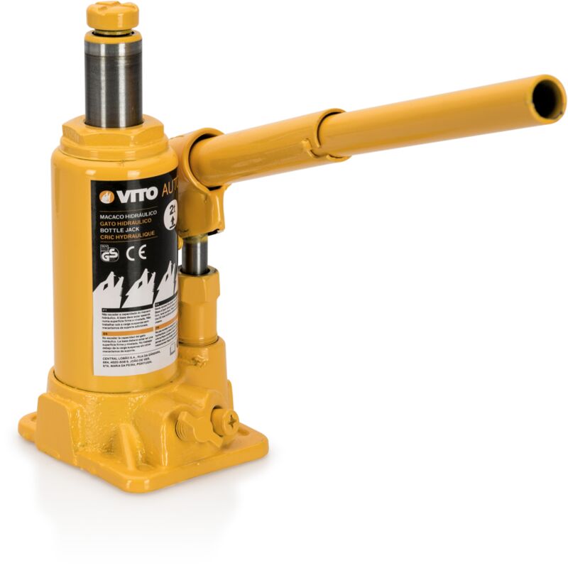 Cric Hydraulique 4 tonnes Vito Hauteur de levage 18 - 34 cm Acier robuste - yellow