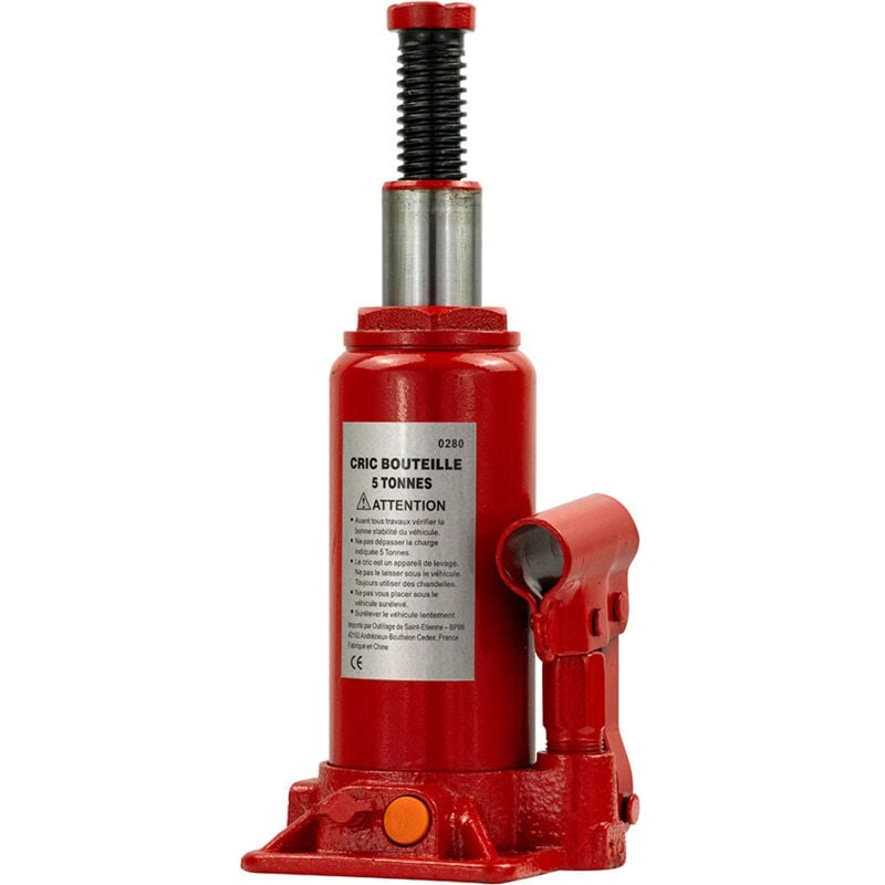 Cric hydraulique bouteille 5 tonnes Rouge