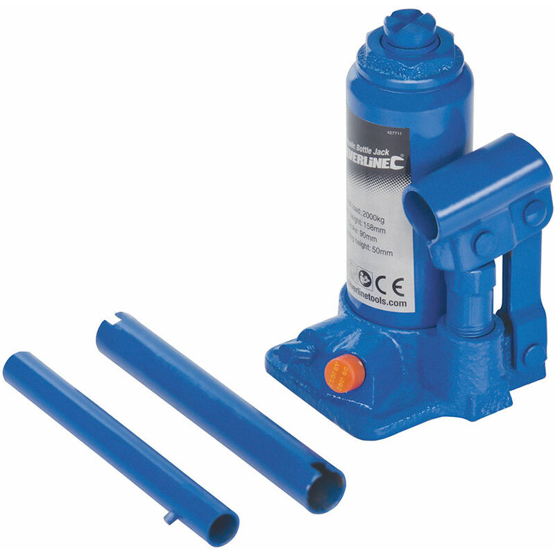 Silverline - cric hydraulique bouteille 2T, 2 Tonnes standard