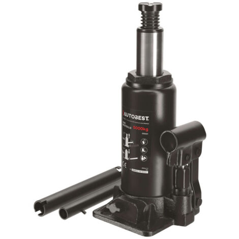 Autobest – Cric hydraulique bouteille 5 tonnes – Hauteur de levage 200 à 382 mm – Mallette de transport incluse – Pour soulever véhicules et équipements lourds