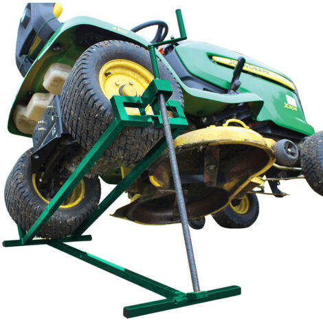 Cric Lève Tracteur Tondeuse 400 kg max - Télescopique 78 à 98 cm de Long, Hauteur Jusqu'à 60 cm - Vert