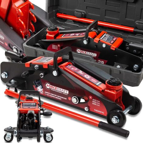 Cric per auto a basso profilo FORCEKRAFT da 2,5 tonnellate, cric a rana 140-387