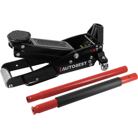 Autobest – Cric pro hydraulique roulant aluminium – Capacité 1,5 tonnes – Amplitude de levage 90 à 355mm – Double vérin pour stabilité accrue