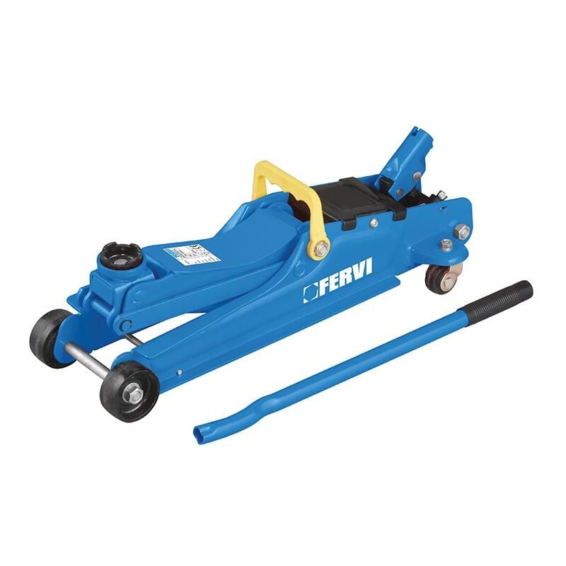 Fervi - Cric roulant en acier a profil bas de 2 tonnes 0567