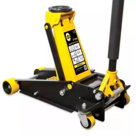 Cric rouleur 3 tonnes – Système Magic Lift – Hauteur 120 à 456 mm – Roues en polyuréthane anti-chocs – Confort d'utilisation optimal – Omega