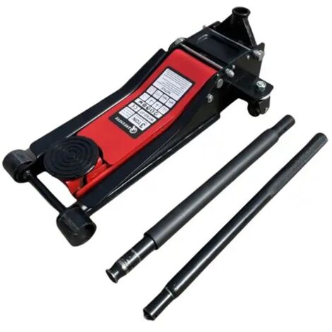 Equipement Express Sicoba – Cric rouleur extra plat hydraulique 3T – Hauteur 75-505mm – Système de double pompe pour montée rapide – Roues polyuréthane directionnelles