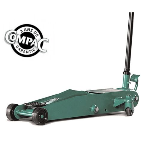 Cric rouleur professionnel 3 tonnes – Capacité de levage 500 mm – Structure acier haute qualité – Vanne pilote de sécurité – Compac