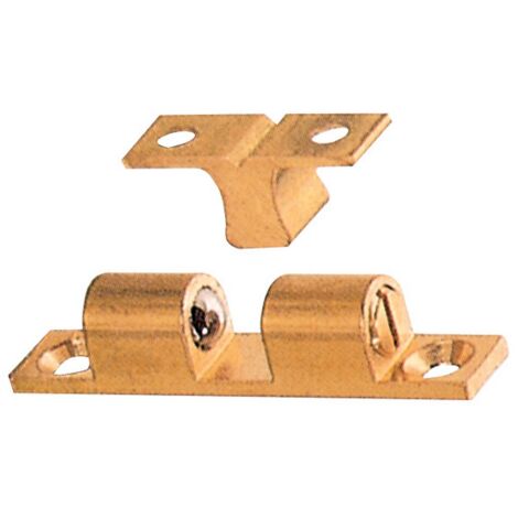 Cricchetto 2 Sfere Ottone 8x44 Oro Lucido A Molla Fermaporta Armadio Regolabile