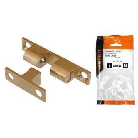 CRICCHETTO A 2 SFERE SPORTELLI SELF WORKIT - OTTONE LUCIDO MM  9X49 CF=PZ 1 - 2 Confezioni