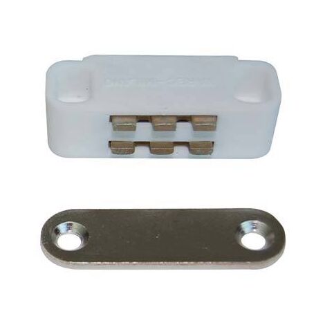 Cricchetto magnetico sportelli uc12 varec mm 40 h.mm 16 kg 5 + incontro bianco (12 pezzi) Varec