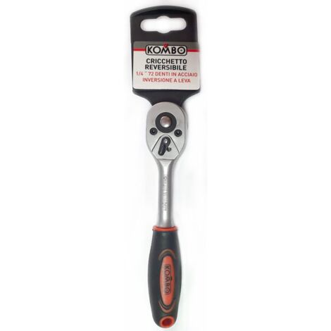 Cricchetto reversibile 1/4 a 72 denti in acciaio alta qualitÃ , inversione a