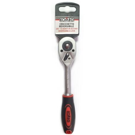 Cricchetto reversibile 3/8 a 72 denti in acciaio alta qualità, inversione a