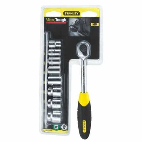 Cricch.Microtough 1/4"+ 9 Llaves de vaso 0-94-610 Stanley