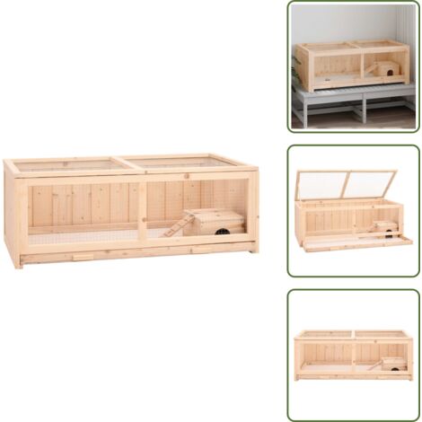Criceti - vidaXL Gabbia per Criceti 104x52x38 cm in Legno Massello di Abete - Gerbilli