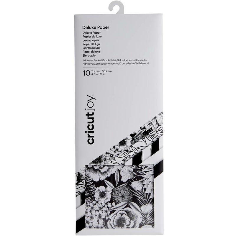 Image of Joy Adhesive Backed Deluxe Paper Set di progettazione Nero, Bianco - Cricut
