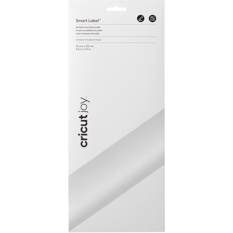 Image of Cricut scrivibile Joy Etichetta Smart Vinyl Rimovibile Bianco 33 cm (13) 4 x Fogli di Vinile Autoadesivo da Utilizzare con la Gioia, 33cm unità