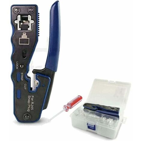 Crimpadora profesional de acero para conectores RJ45 Ethernet LAN con tecnología de paso. Adecuada para conectores CAT.5e, CAT.6 y CAT.7.