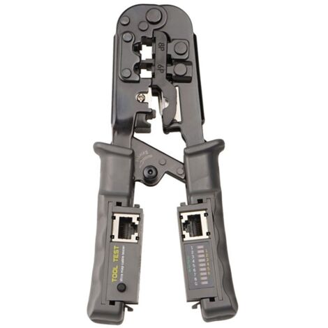 Crimping pliers, 4P8P6P, cutting and crimping, mini tester, removable, gray