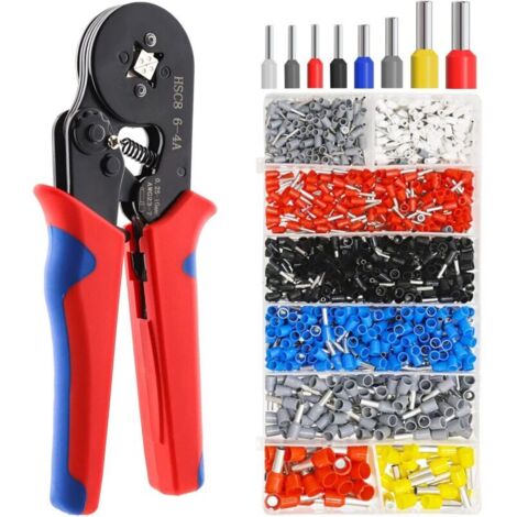 Crimping Tool Kit, 1200 Crimping Tool Kit for 0.5-10mm² Cable Terminals, Crimping Tool for Electrical Terminals, Red