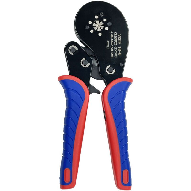 Image of Asupermall - Crimpzange für Rohrkabelschuhe, 0,08–16 mm² (28–5 awg), Ratschen-Drahtcrimpzange