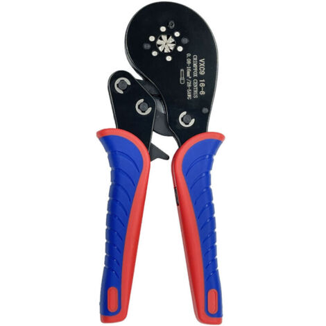 Crimpzange für Rohrkabelschuhe, 0,08–16 mm² (28–5 AWG), Ratschen-Drahtcrimpzange