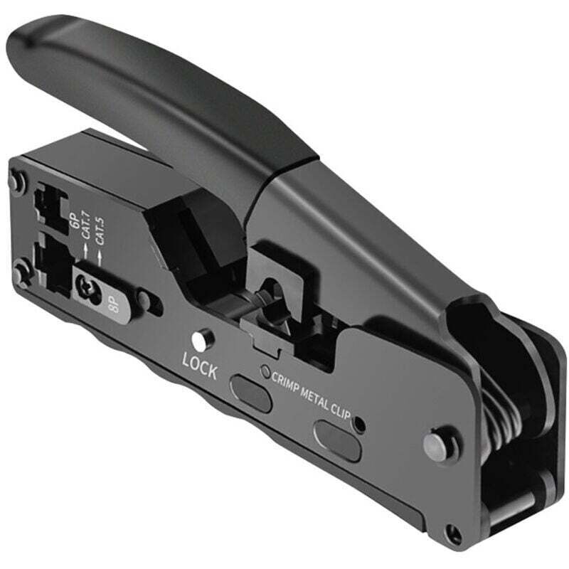 Image of Crimpzange, weicher Gummigriff – rutschfest – Ethernet-Crimpzange für Cat7 8P/6P, schwarz, 1 Stück