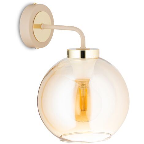 Cris Beige Glaswandleuchte 1xE27