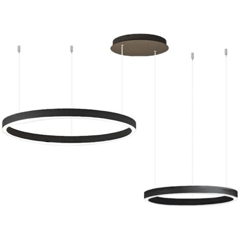 CRISEIDE S/2D - LAMPADARIO A SOSPENSIONE 2 LUCI LED 3000K 3000LM 60W(25W+35W) DIMNERABILE  NERO