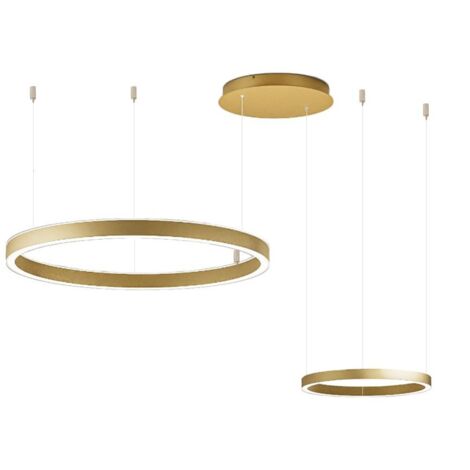 CRISEIDE S/2D - LAMPADARIO A SOSPENSIONE 2 LUCI LED 3000K 3000LM 60W(25W+35W) DIMNERABILE  ORO
