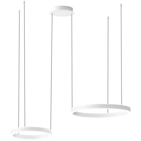 CRISEIDE S/2D - LAMPADARIO A SOSPENSIONE 2 LUCI LED 3000K 3200LM 60W(25W+35W) DIMNERABILE BIANCO