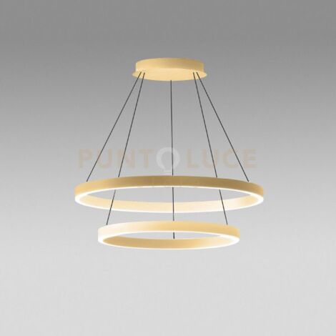 CRISEIDE S/2G - LAMPADARIO A SOSPENSIONE 2 LUCI ORO A LED 3000K 3800LM 75W(35W+40W) DIMMERABILE