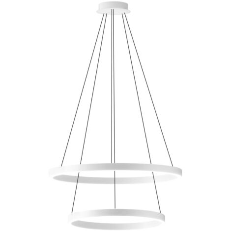 CRISEIDE S/2P - LAMPADARIO A SOSPENSIONE 2 LUCI BIANCO A LED 3000K 3200LM 60W(25W+35W) DIMMERABILE