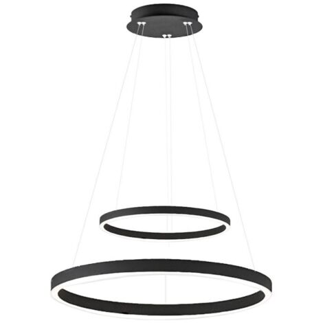 CRISEIDE S/2P  - LAMPADARIO A SOSPENSIONE 2 LUCI NERO A LED 3000K 3000LM 60W(25W+35W) DIMMERABILE