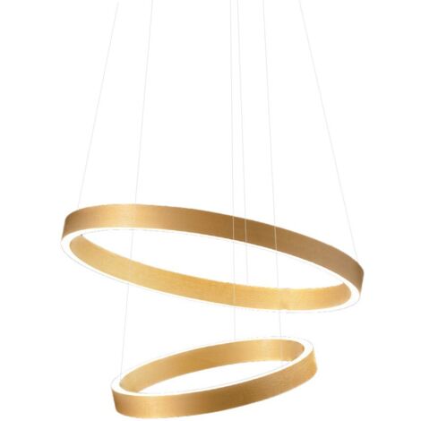 CRISEIDE S/2P - LAMPADARIO A SOSPENSIONE 2 LUCI ORO A LED 3000K 3000LM 60W(35W+25W) DIMMERABILE