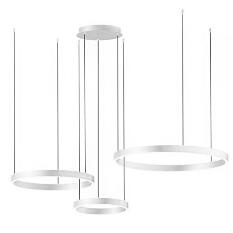 CRISEIDE S/3D - LAMPADARIO A SOSPENSIONE 3 LUCI BIANCO A LED DIMMERABILE 100W(25W+35W+40W) 5300LM 3000K