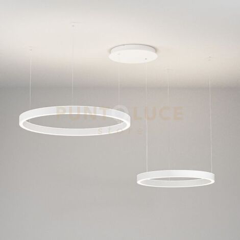 CRISEIDE SS/2D - SOSPENSIONE BIANCA A LED 3000K 4000LM 75W(35W+840W) DIMMERABILE