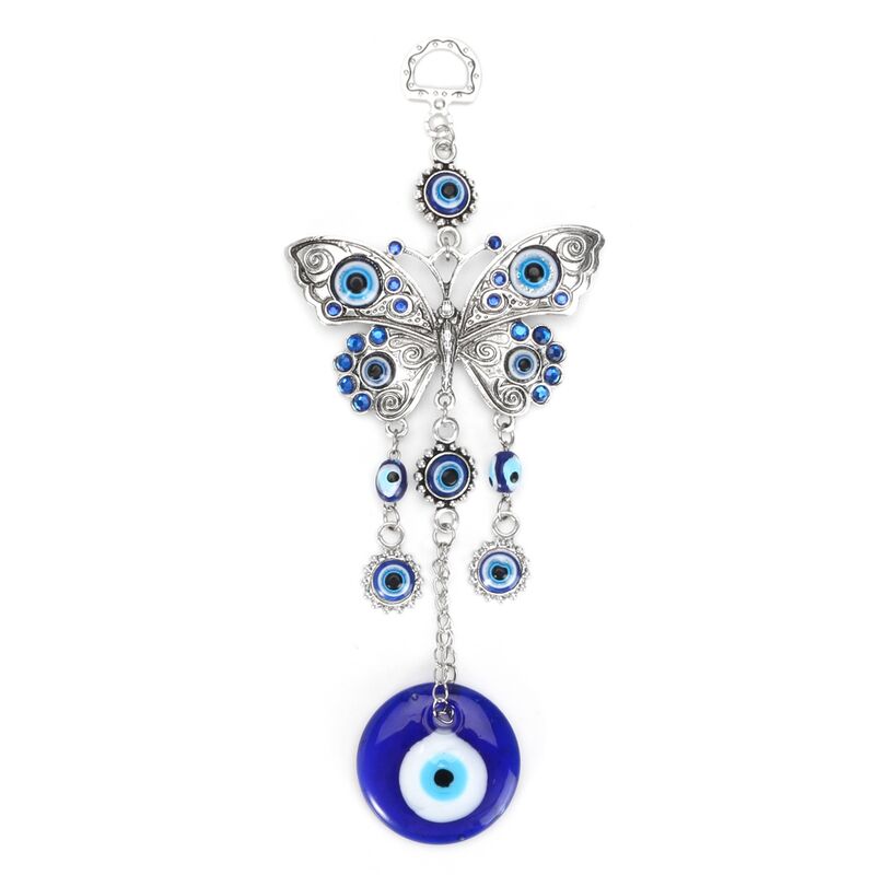 

Cristal azul amuleto turco mal de ojo colgante pared de la mariposa Casa Lucky Protección Mohoo regalo