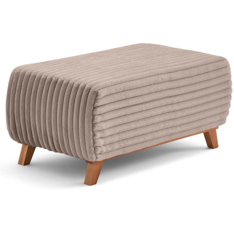 Bestmobilier - Cristal - bout de lit - en fausse fourrure côtelée - taupe